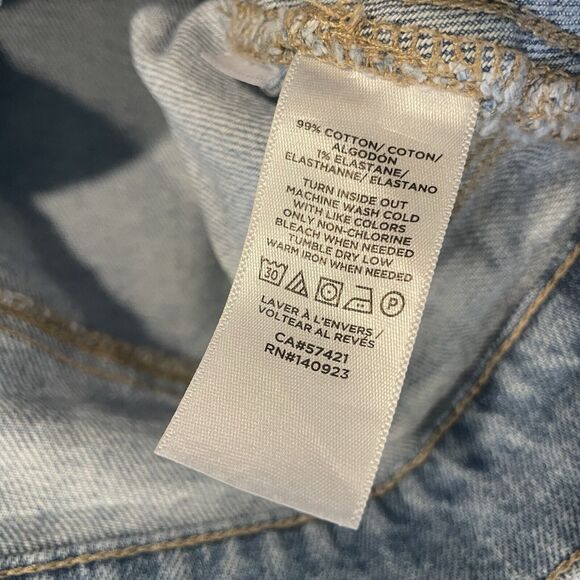 Loft High Rise Wide Leg Cropped Sailor Denim Jeans Sz 8 Made & Loved Light Wash - Picture 7 of 8